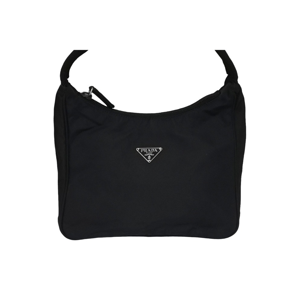 Prada Black Hobo Bag Shoulder One Triangle Logo Hobo Handbag